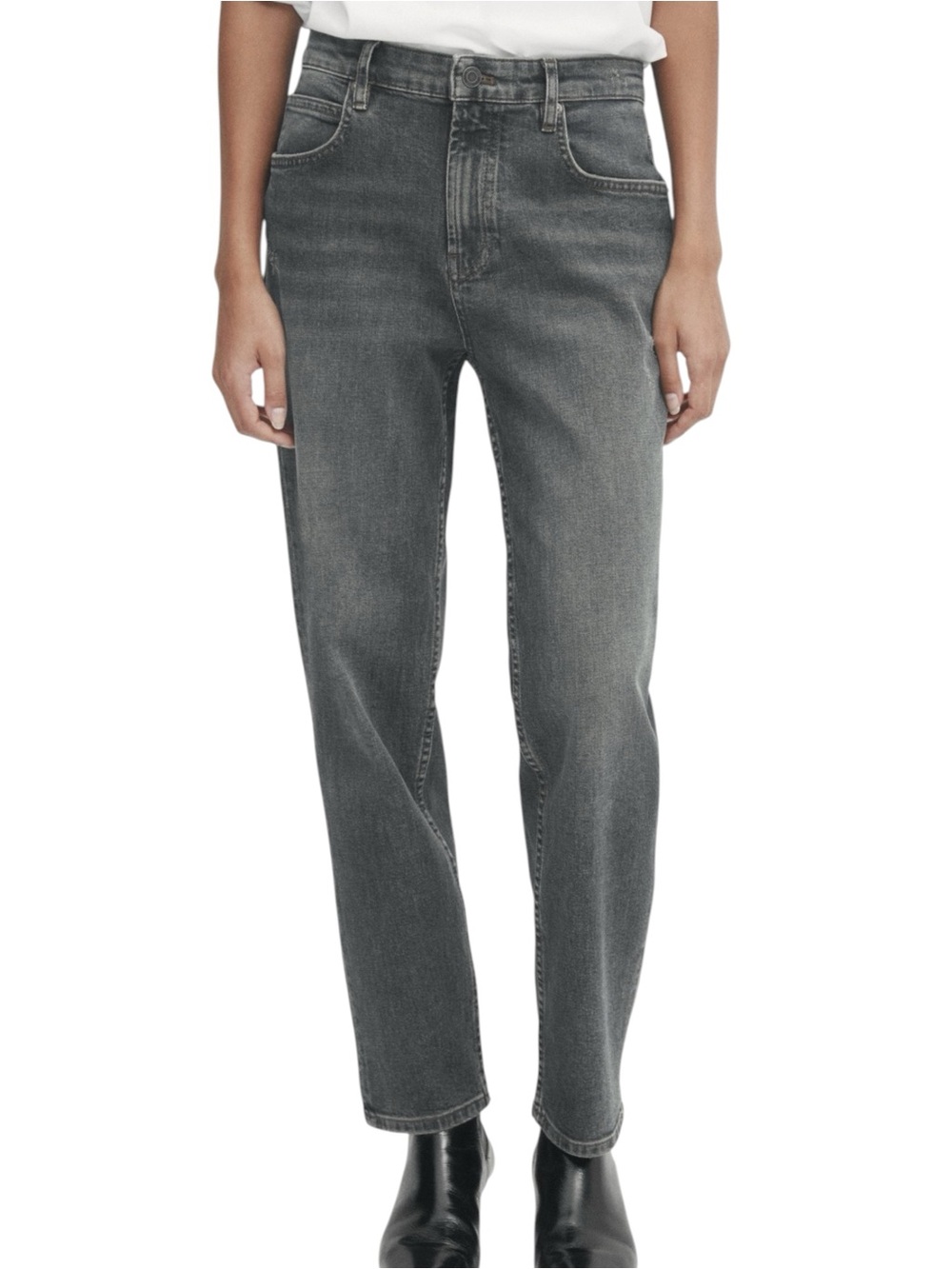 Massimo Dutti Grey Regular Fit Straight Leg Jeans (31x31)